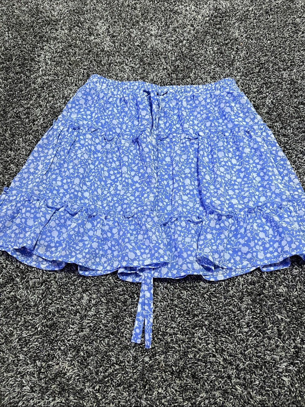 Sienna Sky Blue & White Floral Mini Skirt